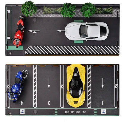 Simulation Parking Lot Parking Garage Scene Alloy Car Model Toy Car Display Stand Acrylic Dust Box